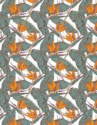 Store enrouleur occultant avec motif de feuilles vertes