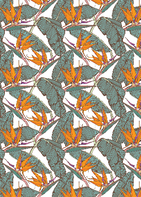 Store enrouleur occultant avec motif de feuilles vertes