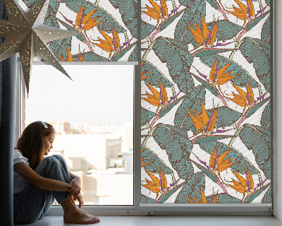 Store enrouleur occultant avec motif de feuilles vertes