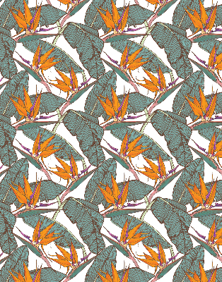 Store enrouleur occultant avec motif de feuilles vertes