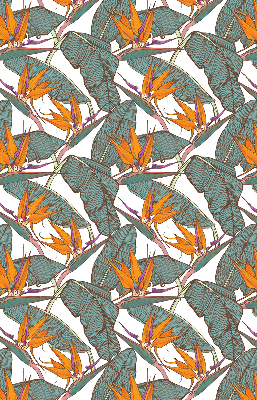Store enrouleur occultant avec motif de feuilles vertes