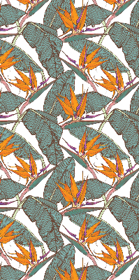 Store enrouleur occultant avec motif de feuilles vertes