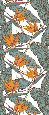 Store enrouleur occultant avec motif de feuilles vertes