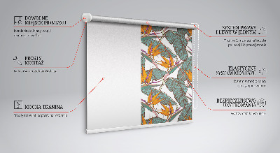 Store enrouleur occultant avec motif de feuilles vertes