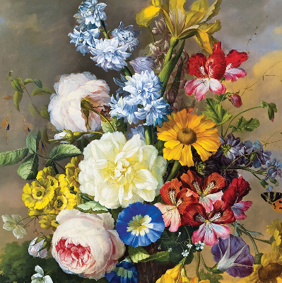 Store enrouleur occultant de couleur bouquet de fleurs
