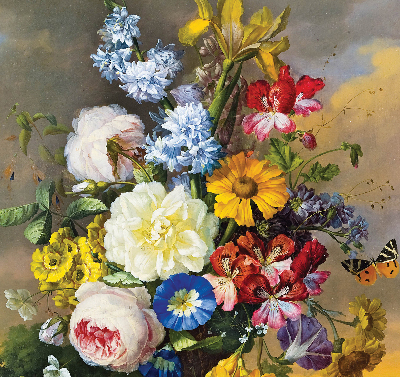 Store enrouleur occultant de couleur bouquet de fleurs