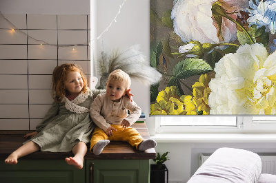 Store enrouleur occultant de couleur bouquet de fleurs