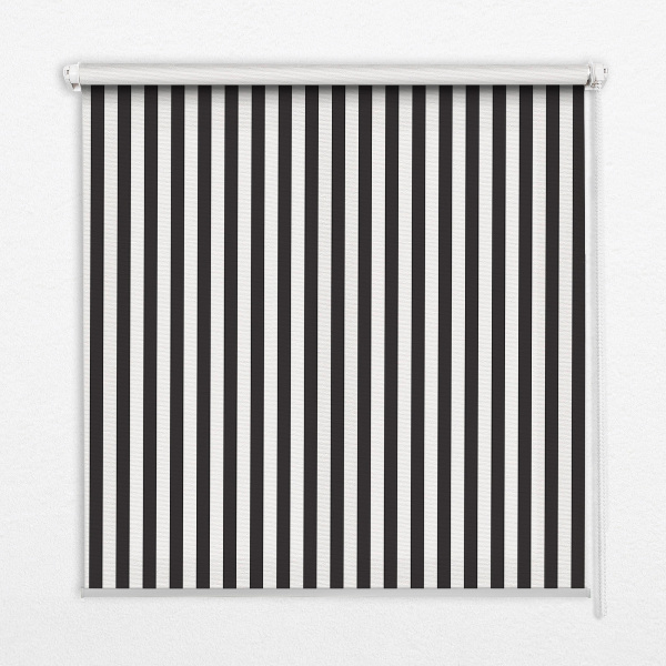 Store occultant fenêtre à rayures noires et blanches