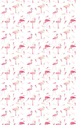 Store enrouleur occultant avec motif de flamants roses et de plumes