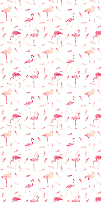 Store enrouleur occultant avec motif de flamants roses et de plumes