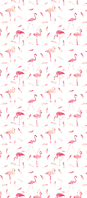 Store enrouleur occultant avec motif de flamants roses et de plumes