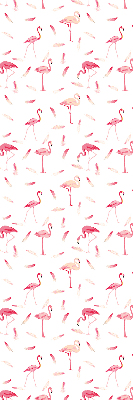 Store enrouleur occultant avec motif de flamants roses et de plumes