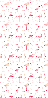 Store enrouleur occultant avec motif de flamants roses et de plumes