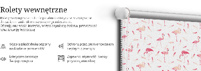 Store enrouleur occultant avec motif de flamants roses et de plumes