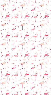 Store enrouleur occultant avec motif de flamants roses et de plumes