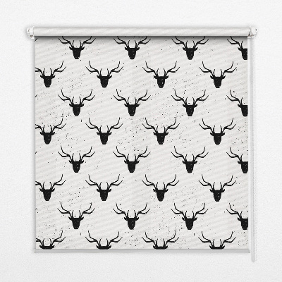 Store enrouleur occultant avec têtes de cerf noires