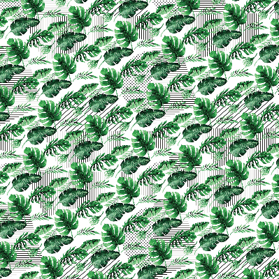Store fenêtre intérieur feuilles tropicales