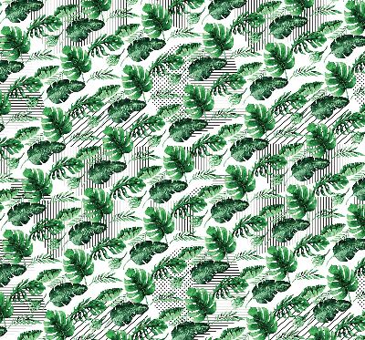Store fenêtre intérieur feuilles tropicales