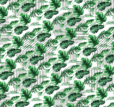 Store fenêtre intérieur feuilles tropicales