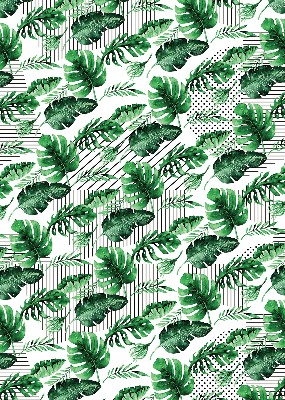 Store fenêtre intérieur feuilles tropicales