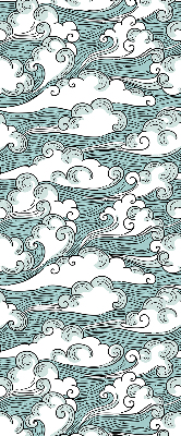 Store enrouleur occultant avec motif nuages et vent