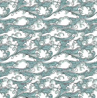 Store enrouleur occultant avec motif nuages et vent
