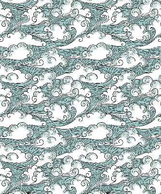 Store enrouleur occultant avec motif nuages et vent
