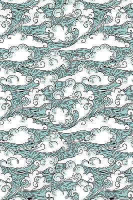Store enrouleur occultant avec motif nuages et vent