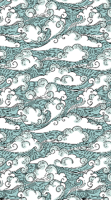 Store enrouleur occultant avec motif nuages et vent