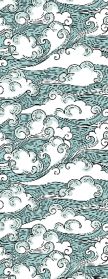 Store enrouleur occultant avec motif nuages et vent