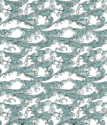 Store enrouleur occultant avec motif nuages et vent