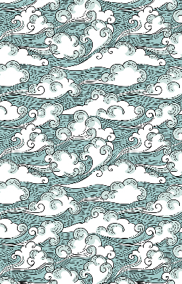 Store enrouleur occultant avec motif nuages et vent