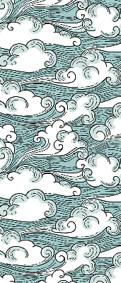 Store enrouleur occultant avec motif nuages et vent