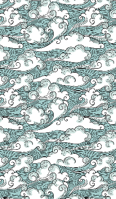 Store enrouleur occultant avec motif nuages et vent
