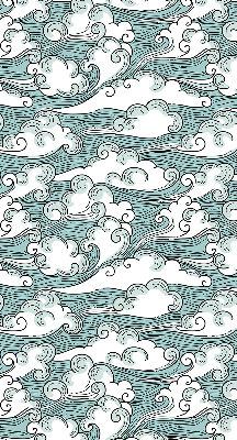 Store enrouleur occultant avec motif nuages et vent