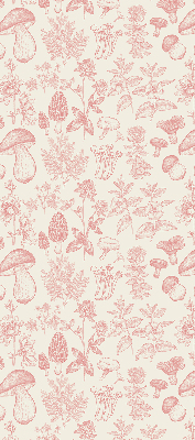 Store occultant fenêtre avec motif de champignons dessinés