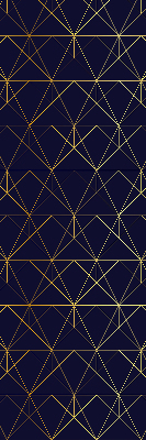 Store enrouleur occultant avec des lignes jaunes reliées en triangles