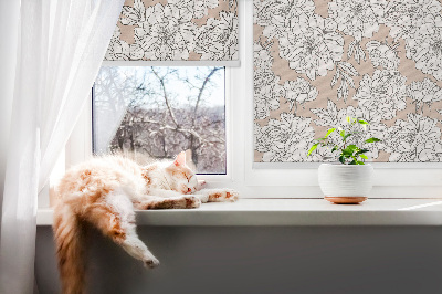 Store enrouleur occultant à fleurs dessinées