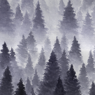 Store enrouleur occultant forêt brumeuse
