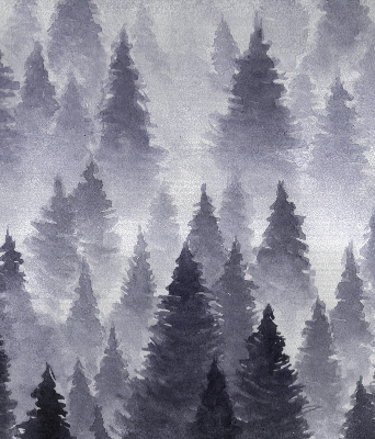 Store enrouleur occultant forêt brumeuse