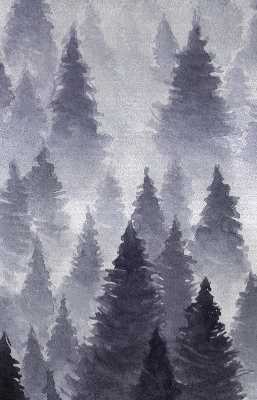 Store enrouleur occultant forêt brumeuse
