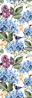 Store occultant fenetre avec motif toucans et fleurs