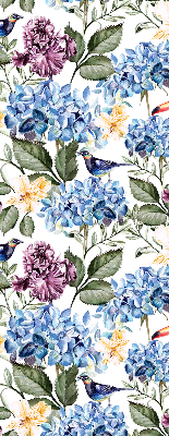 Store occultant fenetre avec motif toucans et fleurs