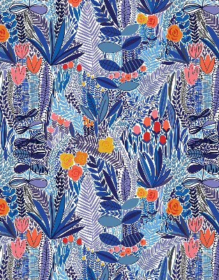 Store fenêtre intérieur avec plantes colorées