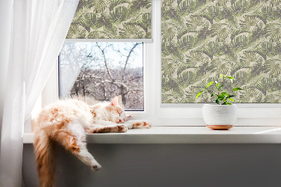 Store enrouleur occultant à motifs de feuilles et de fleurs