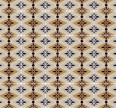 Store fenêtre intérieur avec motif de fleur dans un losange
