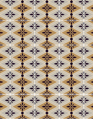 Store fenêtre intérieur avec motif de fleur dans un losange