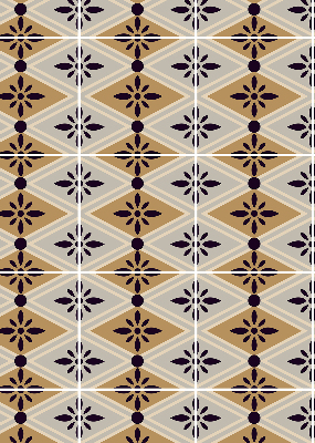 Store fenêtre intérieur avec motif de fleur dans un losange
