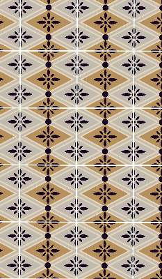 Store fenêtre intérieur avec motif de fleur dans un losange
