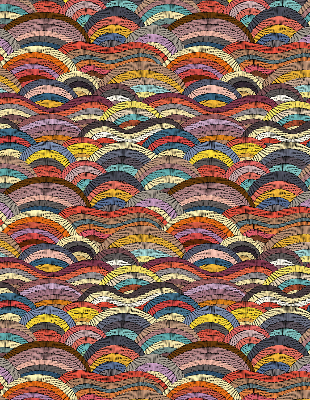 Store fenêtre intérieur vagues et demi-cercles